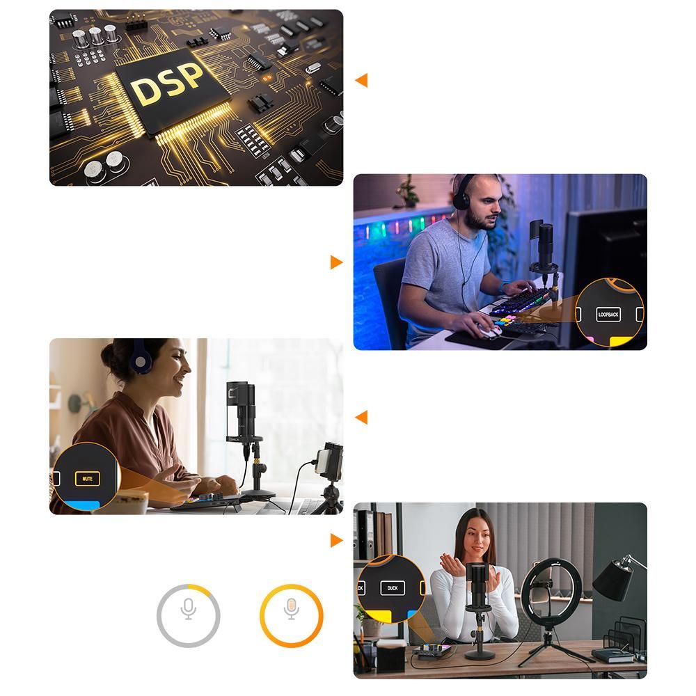 COMICA AD Caster C1-K1 Audio Mixer USB Audio Interface Sound Card with 3.5mm Ports Dual XLR Input Support Real-time Monitoring BT Connection with Microphone Shock Mount Pop Filter And Desk Stand for Podcasting Streaming Gamin