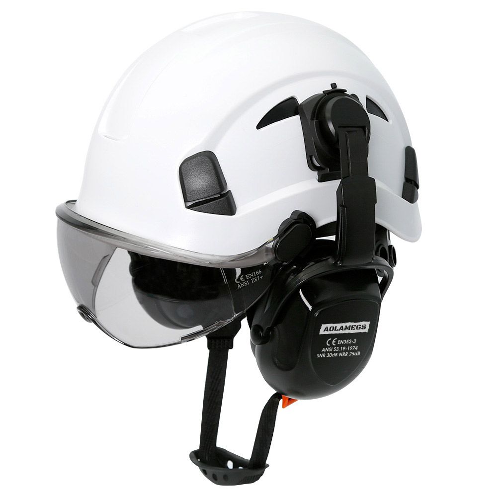 Safety S With Visor Hard Hat Earmuffs With Goles ABS