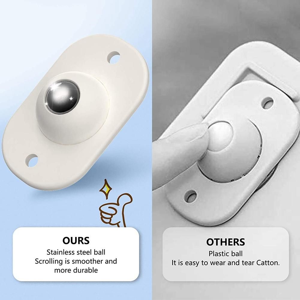 4Pcs Stainless Steel Mini Swivel Caster Wheels with 360
