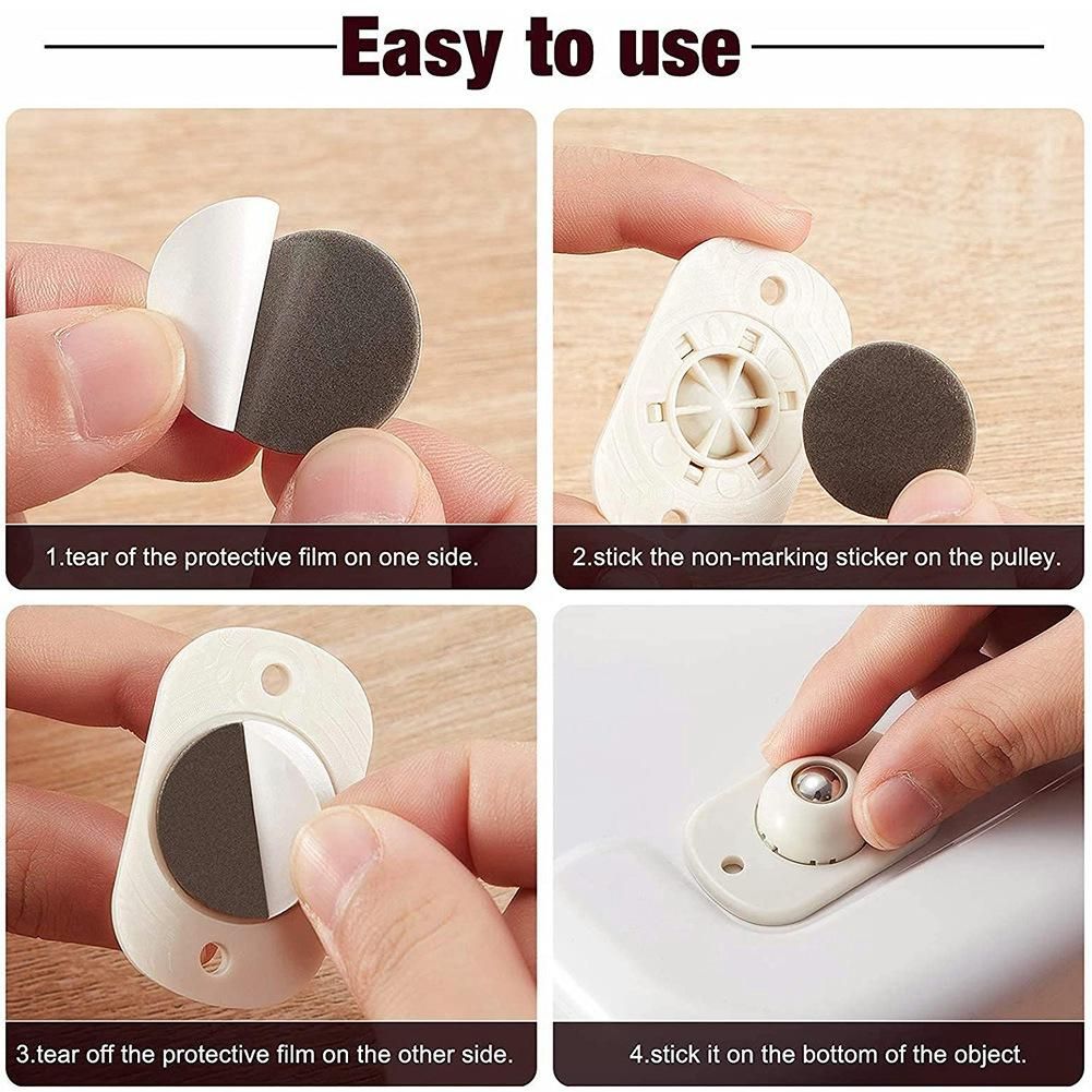 4Pcs Stainless Steel Mini Swivel Caster Wheels with 360