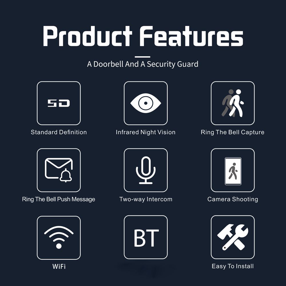 Tuya WIFI Video Doorbell With Chime Wireless Doorbell Camera