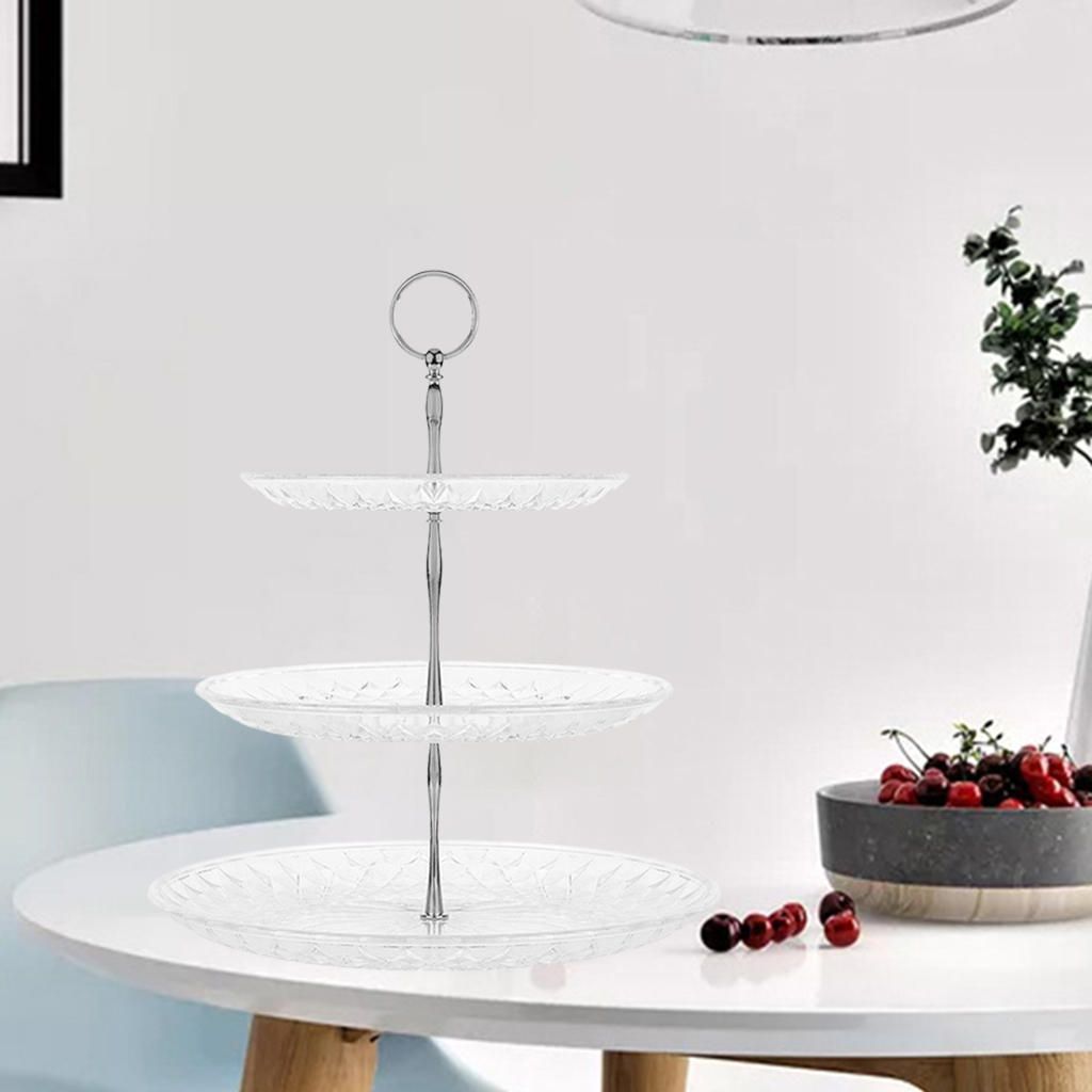 Party Cupcake Stand Fruit Dish Table Decor For Birthday Tea S Silver