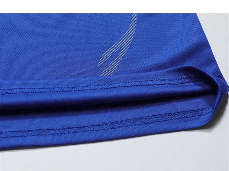 T-shirt Short Sleeve Shorts Sportwear Two-Piece Men Set-Blue