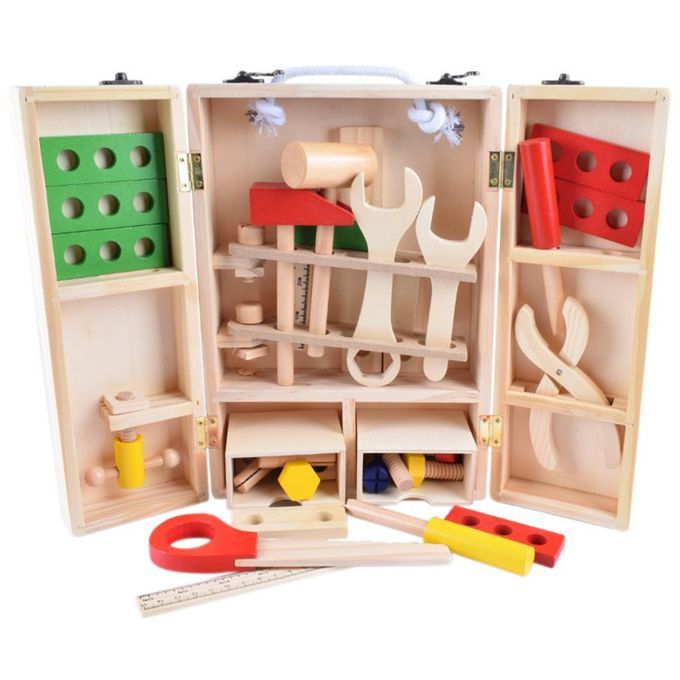 Tool Kit For Kids Wooden Box DIY Learning For 2 3 4 5 6 Year Old