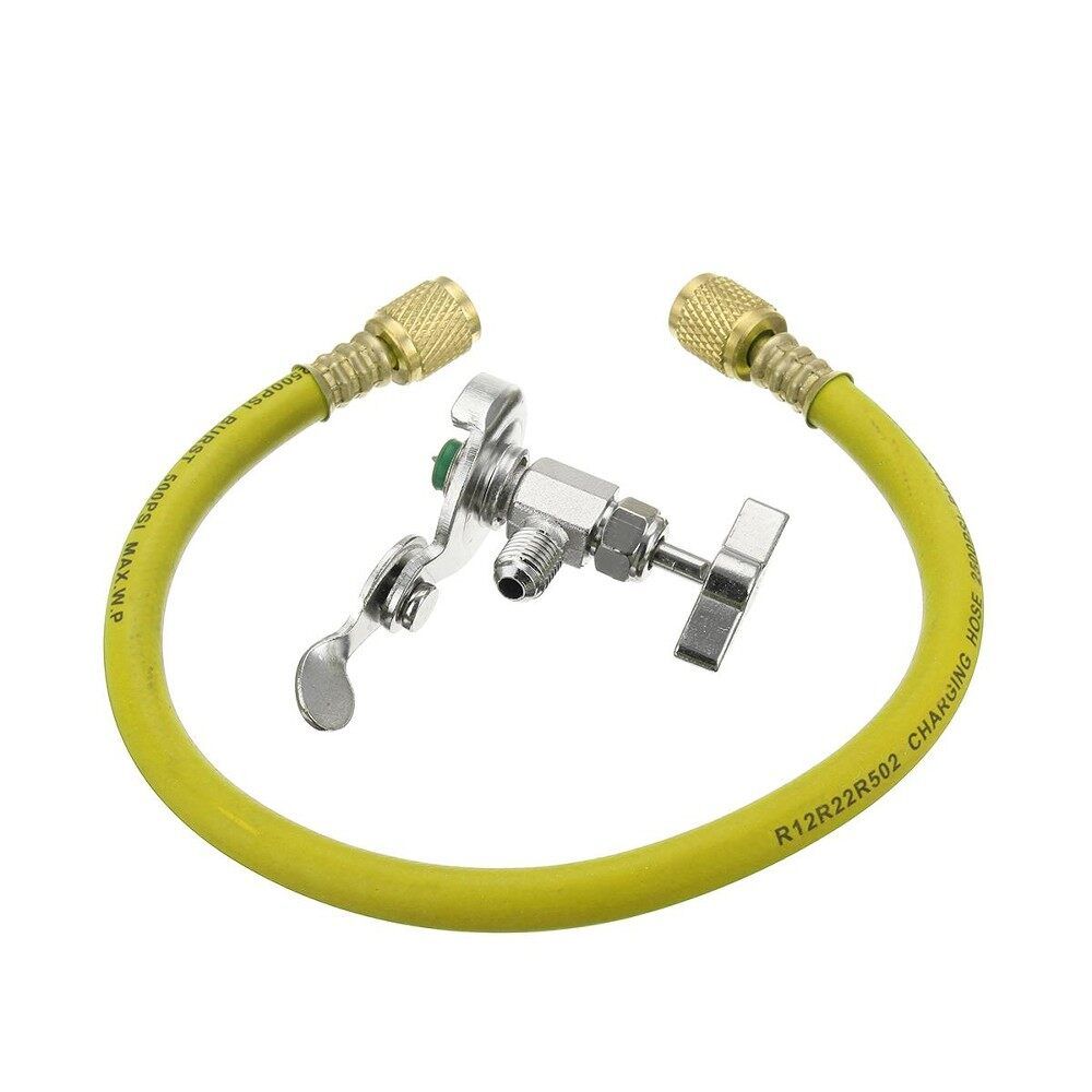 R12 R22 CAN TAP TAPPER REFRIGERANT RECHARGE HOSE KIT (IDQ 461) Yellow