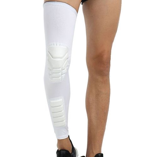 1PCS Basketball Knee Pads Lengthen Breathable Compression Knee Calf Sleeves Pads Brace Hiking Cycling Leg Protectors(#Leg Protector White)