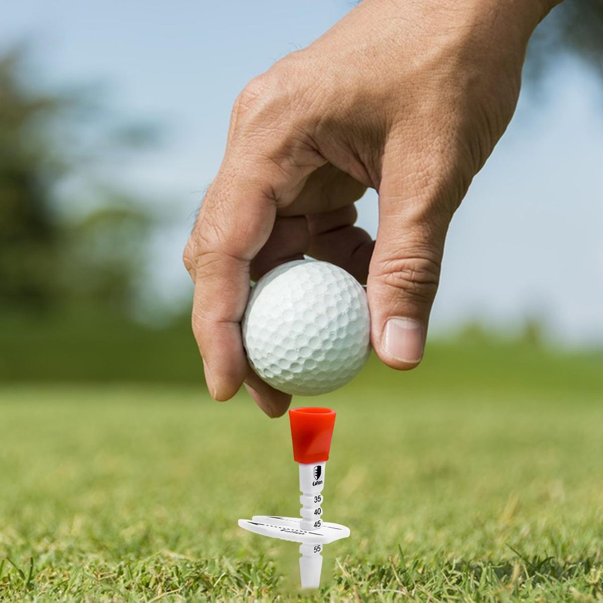 Golf Accessories Performance Golf Tees Adjustable Height Stable Orange