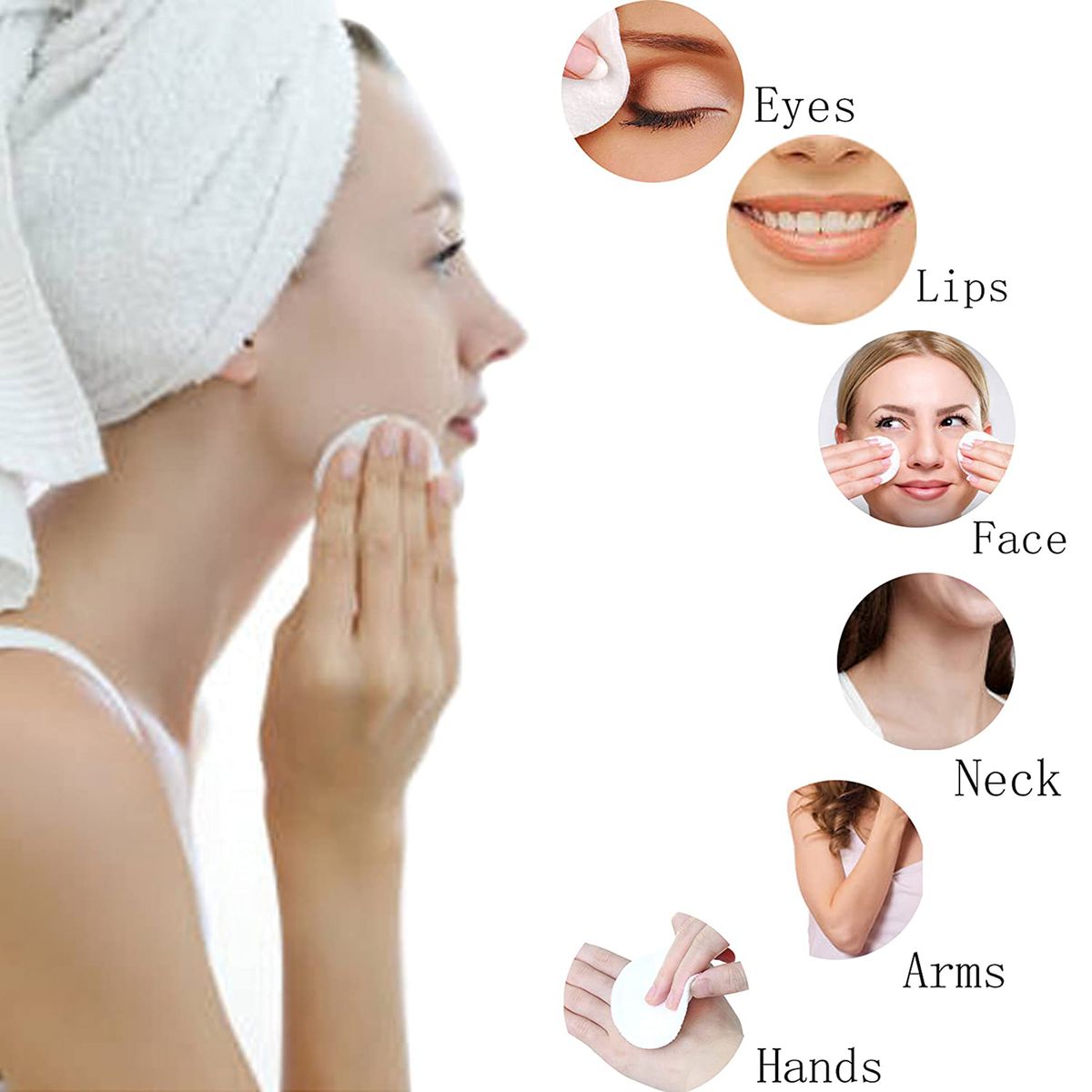 10PCS Reusable Cotton Rounds Makeup Remover Cotton Pads