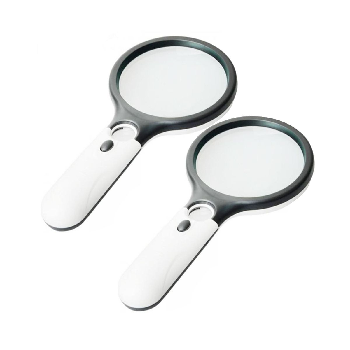 45X Handheld Reading Magnifying Glass Lens Jewelry Watch Loupe Illuminated Jewelry Loupe Magnifier with 3LED 2Pc