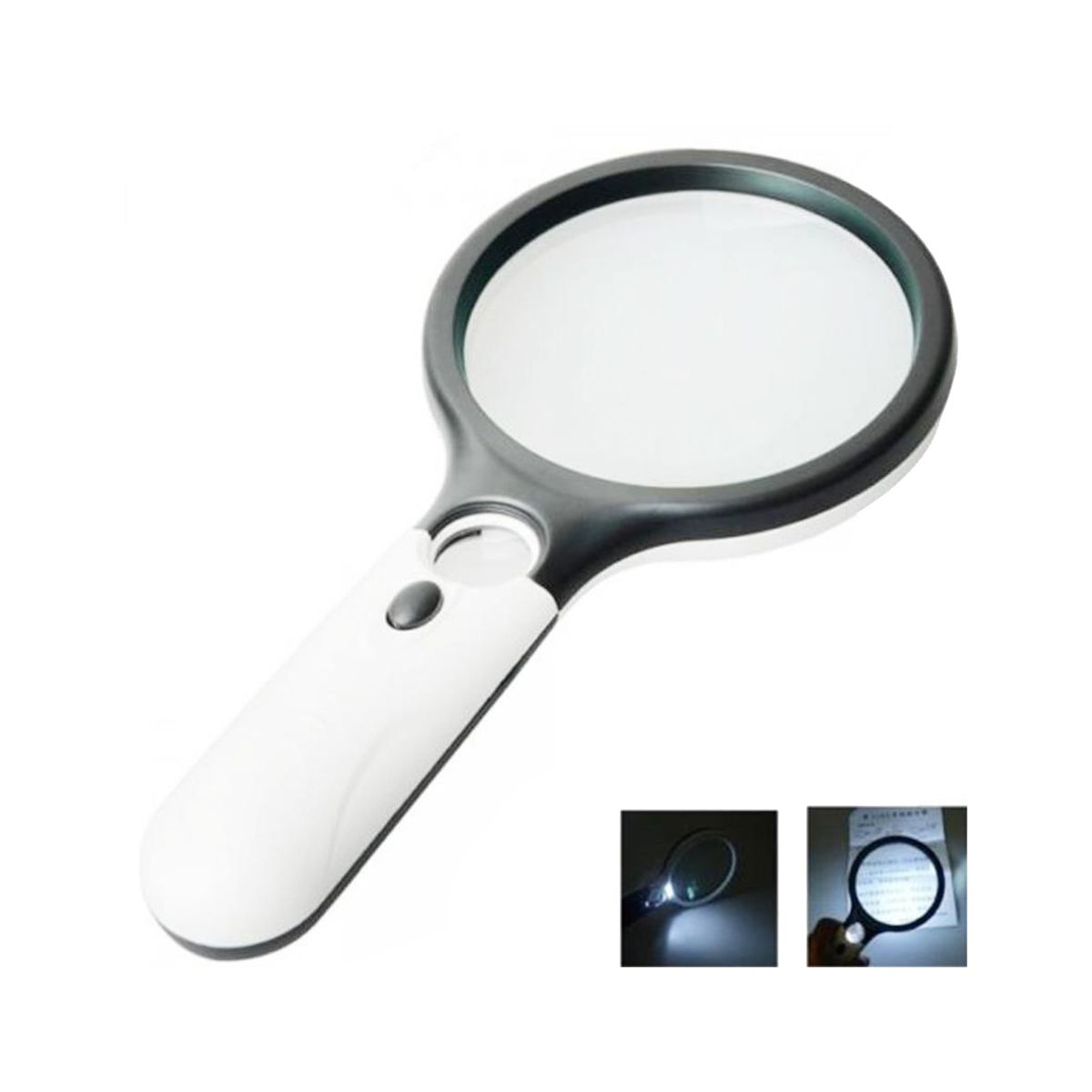 45X Handheld Reading Magnifying Glass Lens Jewelry Watch Loupe Illuminated Jewelry Loupe Magnifier with 3LED 2Pc