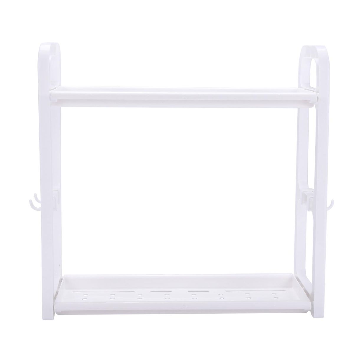 Double Kitchen Organizer Seasoning Storage Rack Hook Plastic Dish Drainer Seasoning Kitchen Organizer And Storage White