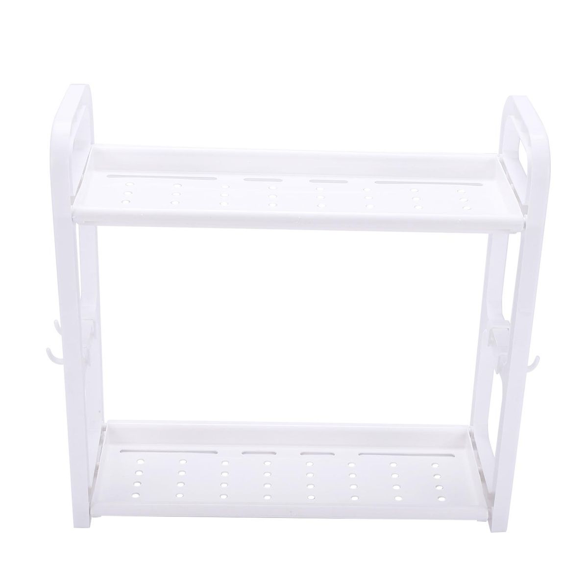Double Kitchen Organizer Seasoning Storage Rack Hook Plastic Dish Drainer Seasoning Kitchen Organizer And Storage White