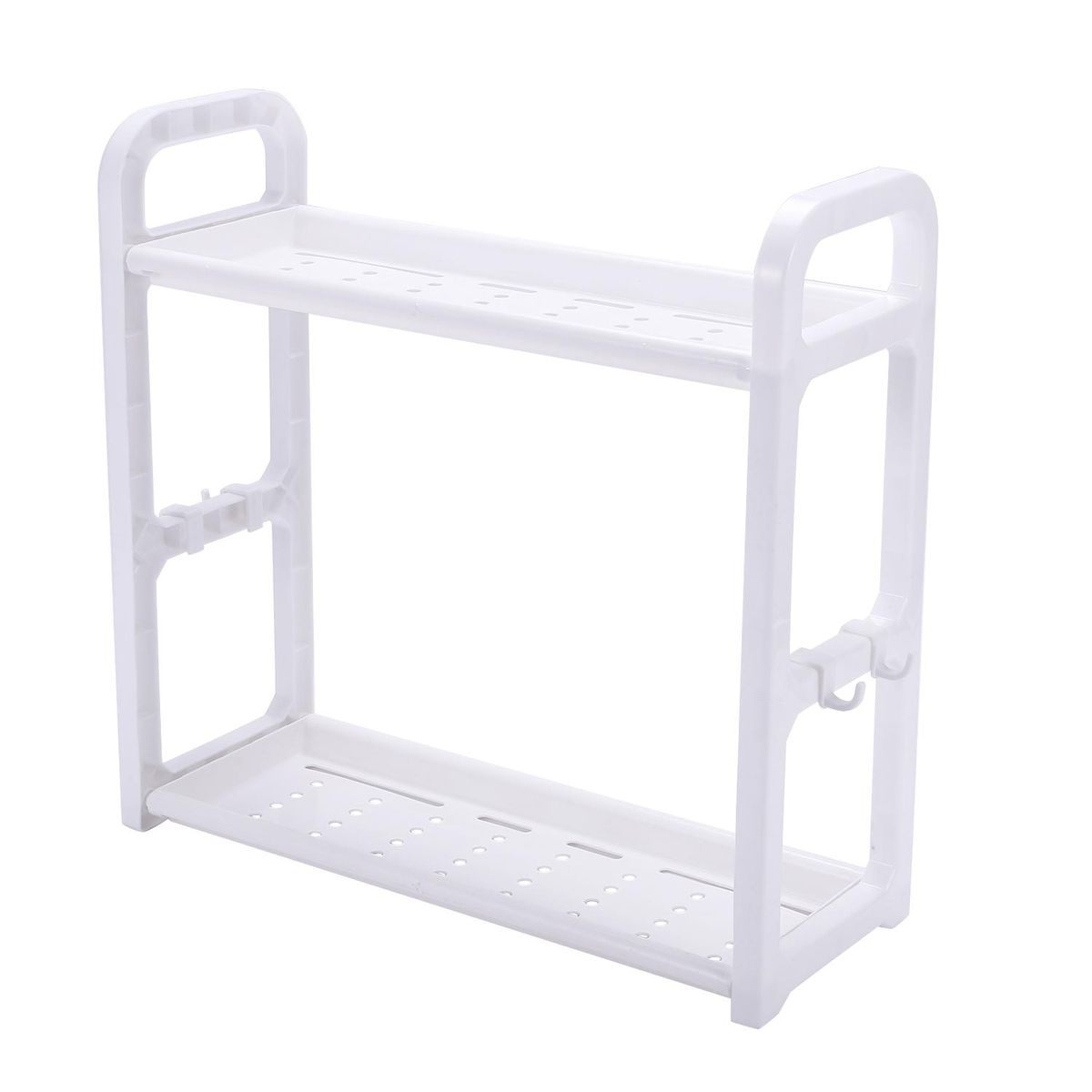 Double Kitchen Organizer Seasoning Storage Rack Hook Plastic Dish Drainer Seasoning Kitchen Organizer And Storage White