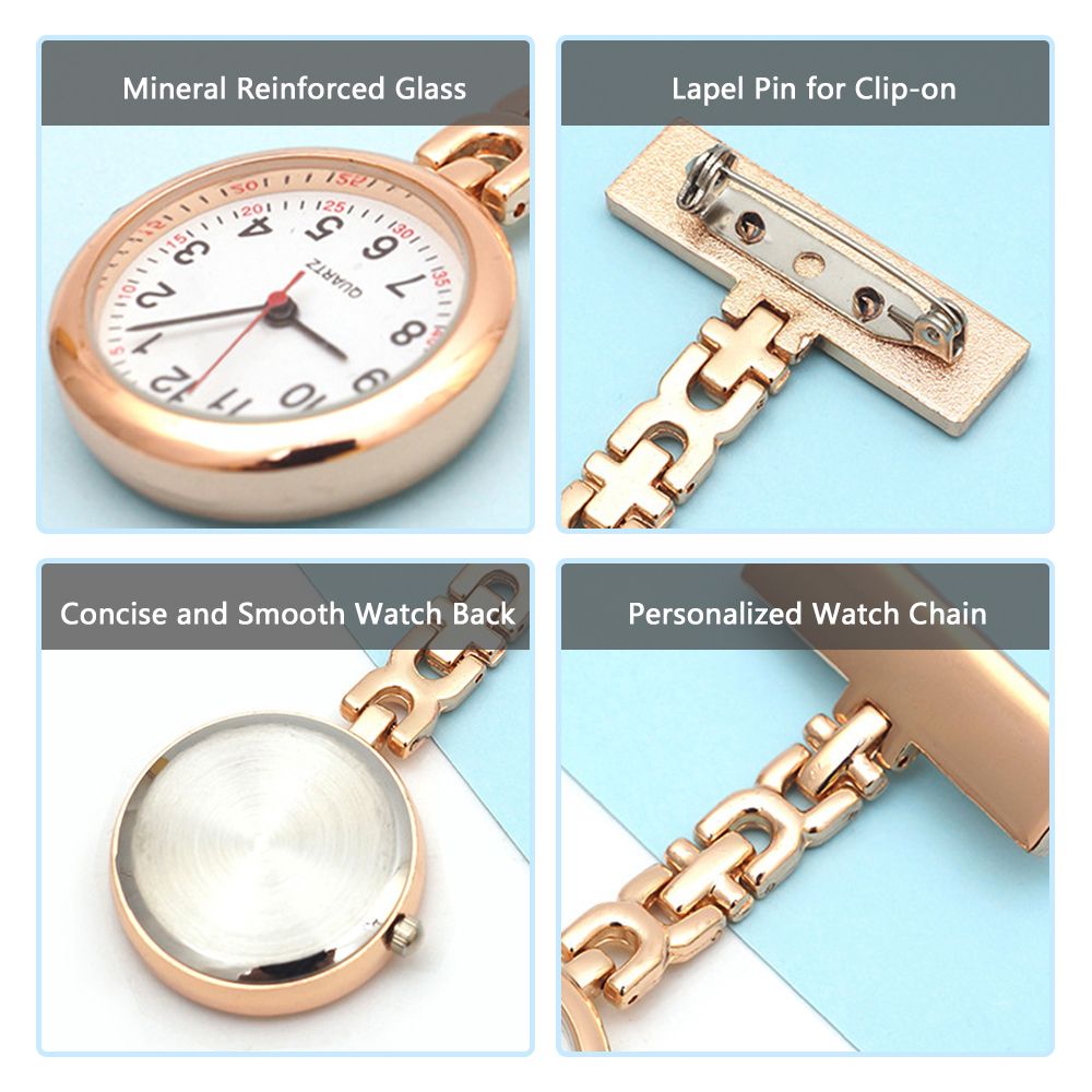 Nurse Lapel Pin Watch Fob Watch Clip-on Hanging Quartz Watch