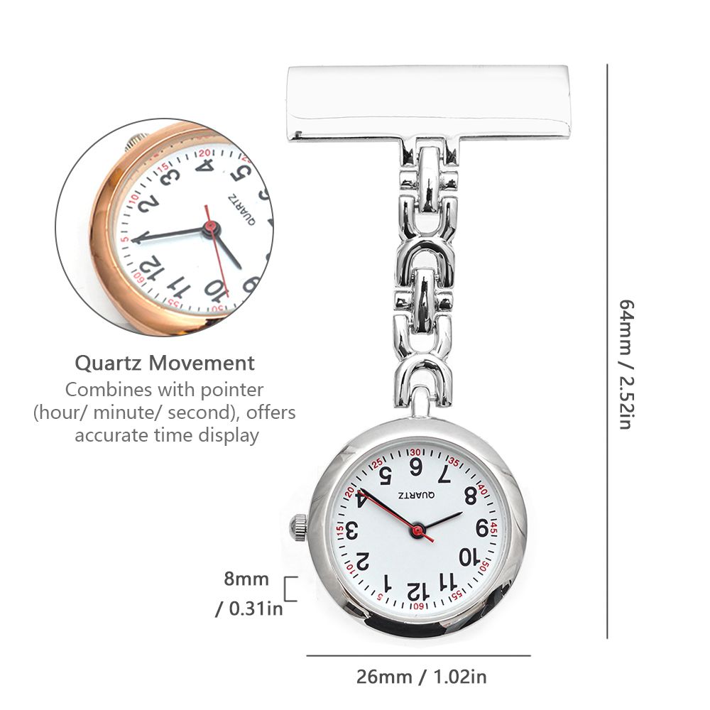Nurse Lapel Pin Watch Fob Watch Clip-on Hanging Quartz Watch