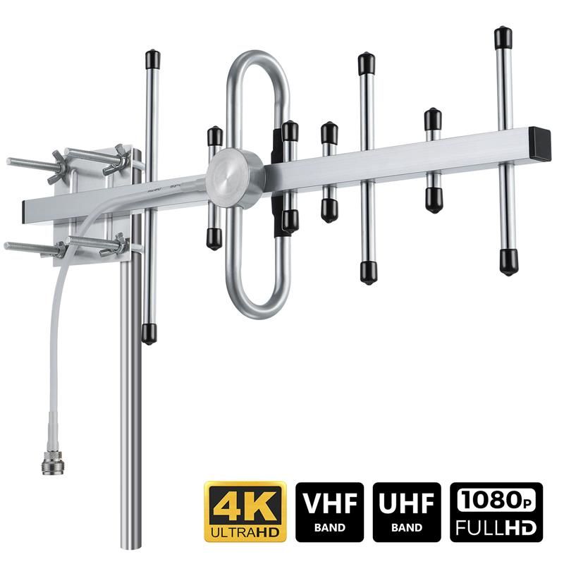 1 Set Outdoor TV Signal Amplifier 300 Miles Range Digital TV HDTV 4K Amplified Signal
