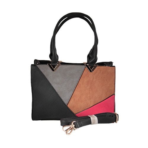 Leather Tote Handbag For Women- Multicoloured