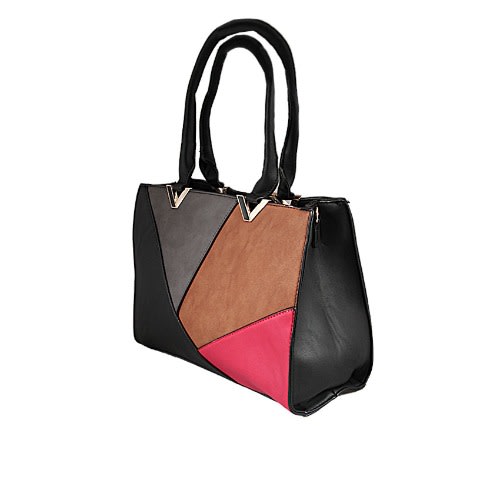 Leather Tote Handbag For Women- Multicoloured