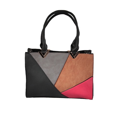 Leather Tote Handbag For Women- Multicoloured