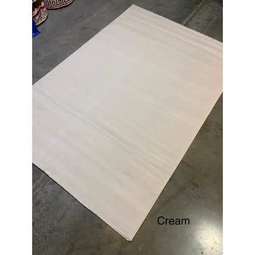 4 By 6ft Plain Center Rug - Cream