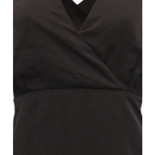Overlap Sleeveless Skater Dress - Black