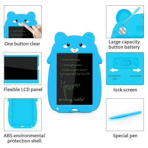 Penguin Portable LCD Writing Tablet  + Free Stylus Pen - 8.5"  - Blue