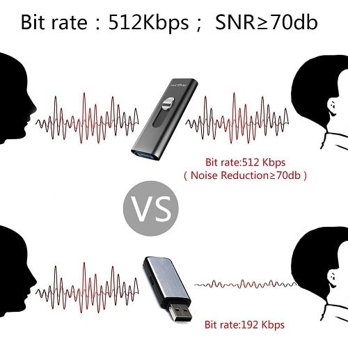 Digital Voice Activated USB Sound Recorder with 2 USB Ports & Microphone