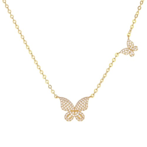 Fashion Butterfly  Pendant Necklace- Gold