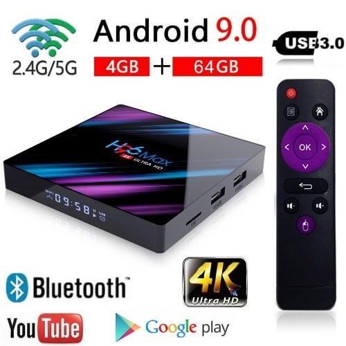 Android TV Box - H96 Max Rk3318 - 4GB RAM - 64GB ROM