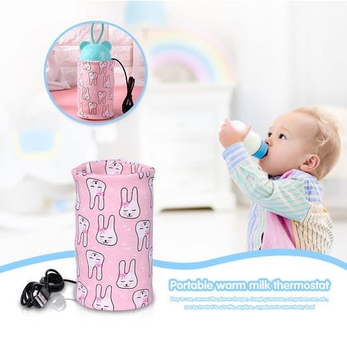 Usb Baby Milk Warmer Insulated Bag Portable Travel Cotton Printed Cup Warmer
