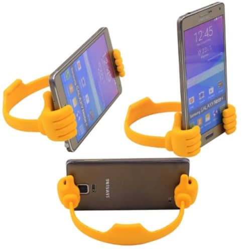 Adjustable Thumb Up Mobile Phone /tablet Stand Holder -yellow