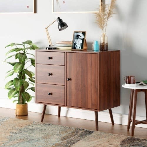 Wide Dresser With 3 Drawer Chest And 1 Side Cabinet