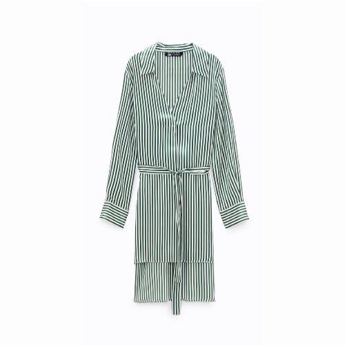 Belted Satin Effect Shirt
