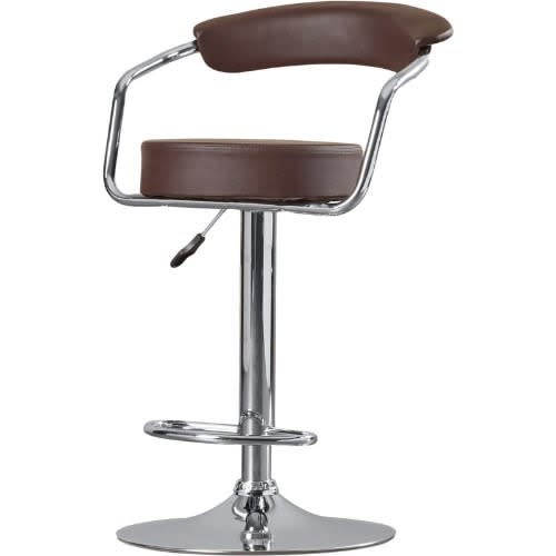 Adjustable Swivel Metal Bar Stool - Brown