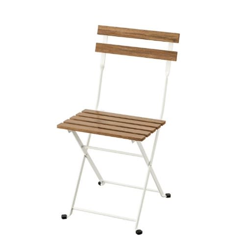 TArnO Foldable Chair - White & Light Brown