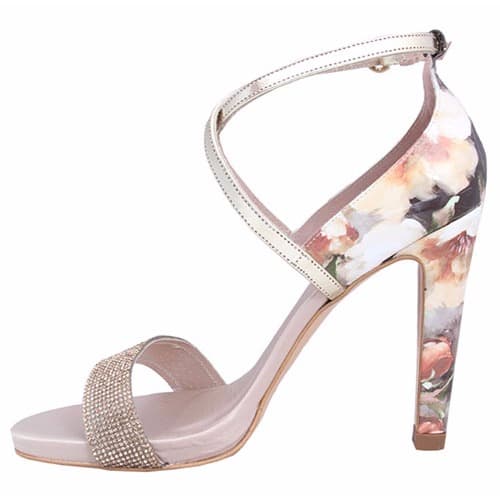 Floral Leather with Gold Line Grip and Strap