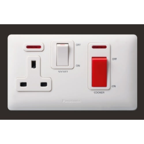Cooker Control Unit 45a DP Switch + 13a Socket DP Switch With Indicator - WDBA6120