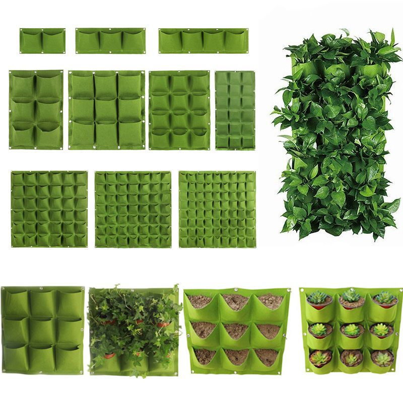 Wall Hanging Planting Bags Vertical Grow Wall-mounted Planters Flower Bag Pots Vegetables Plant Garden Outdoor Indoor Hangers