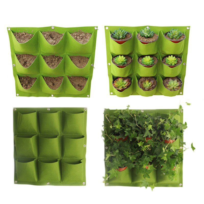 Wall Hanging Planting Bags Vertical Grow Wall-mounted Planters Flower Bag Pots Vegetables Plant Garden Outdoor Indoor Hangers