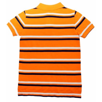 Tiny Stripe Polo Shirt - Orange & Blue