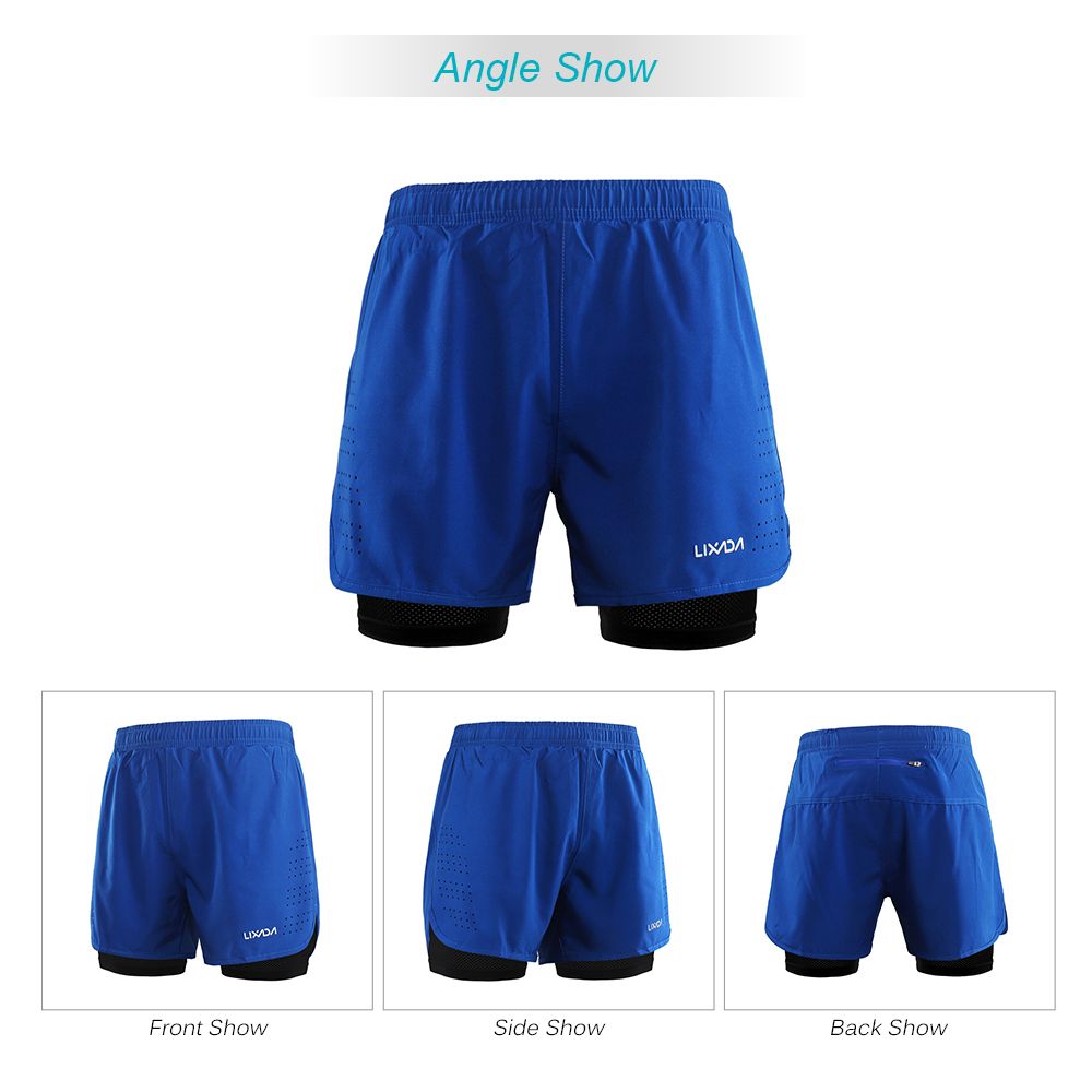 Men's Running Shorts Quick Dry Breathable With Liner - Blue
