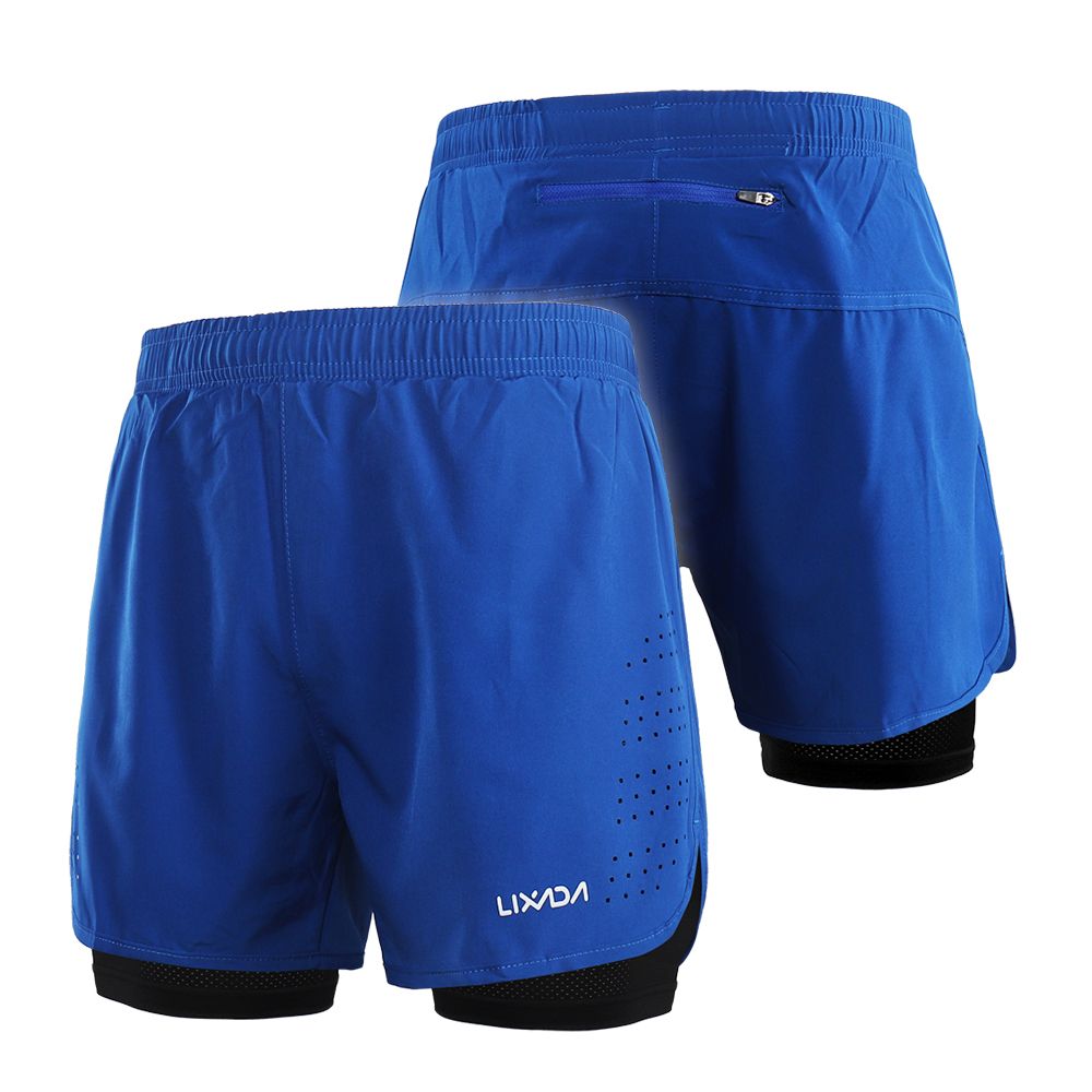 Men's Running Shorts Quick Dry Breathable With Liner - Blue