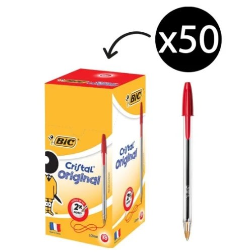 Bic Biro Red - 50pcs