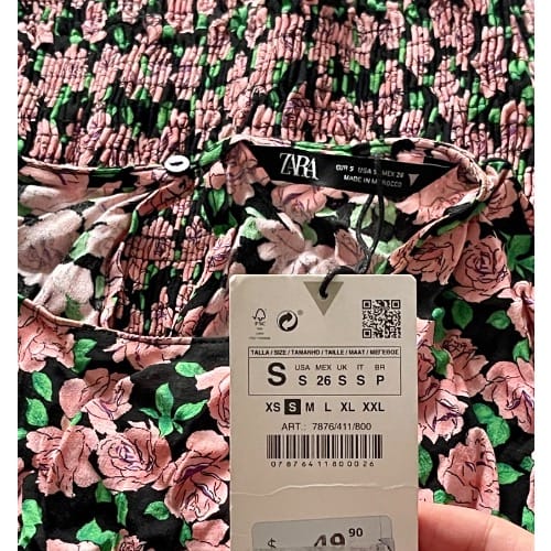 Elastic Floral Print Mini Dress