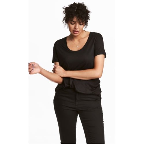 Plus Size Jersey Top- Black