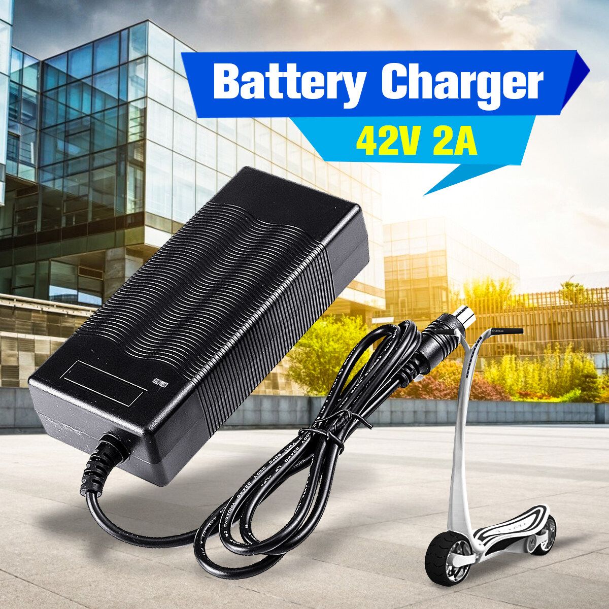 42V 2A Electric Bike Scooter Li- Charger Bicycle Balance Car Charging US Plug