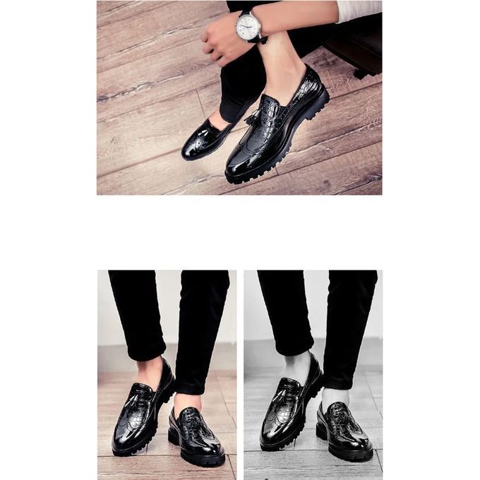 DEPALLY CLASSIC TIE BROGUE DESIGNERS SHOES BLACK