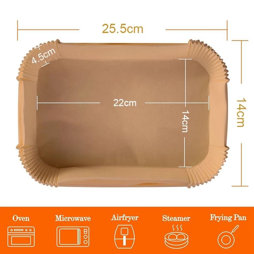 50Pcs Rectangle Disposable Airfryer Baking Paper Liner
