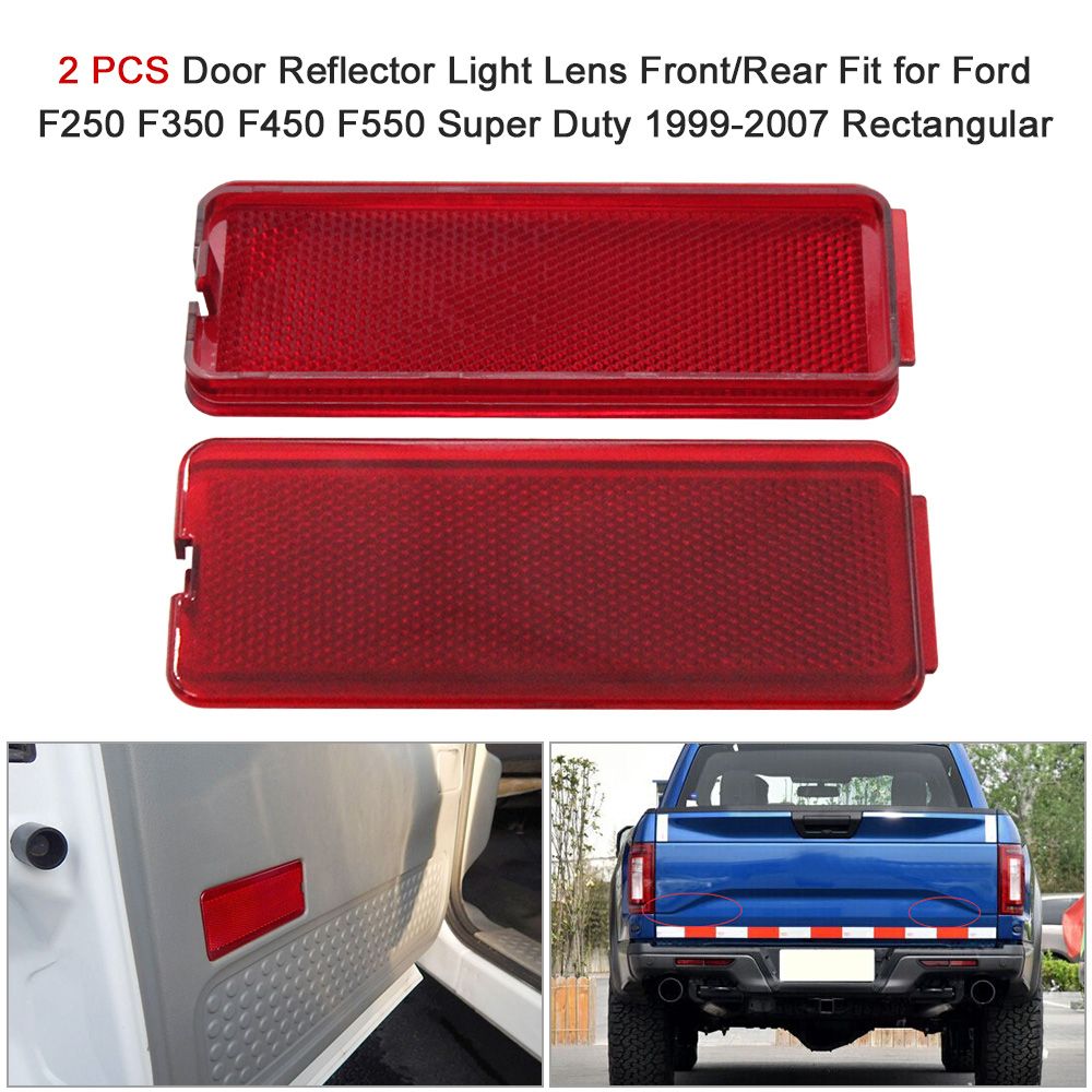 2 Pcs Door Reflector Light Lens Front/Rear Fit For Ford F250