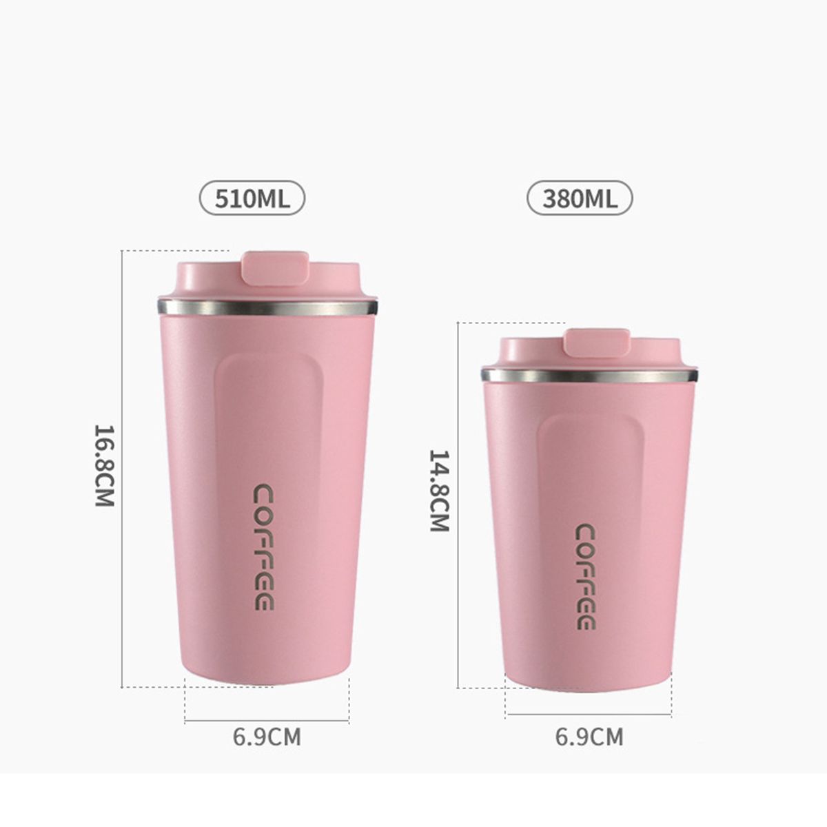 380ml Vacuum Insulated Coffee Cup Portable Stainless Steel